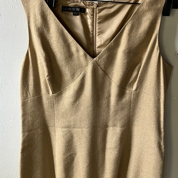Glamorous Gold Lafayette 148! Sleeveless Dress - Picture 3 of 10